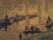 Claude Monet Anglers on the Seine at Poissy oil painting picture wholesale